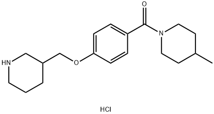 4-Methyl-1-[4-(piperidin-3-ylmethoxy)benzoyl]-piperidine hydrochloride Struktur