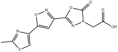 [5-[5-(2-methyl-1,3-thiazol-4-yl)isoxazol-3-yl]-2-oxo-1,3,4-oxadiazol-3(2h)-yl]acetic acid Struktur