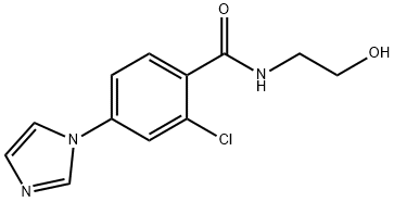 2-chloro-N-(2-hydroxyethyl)-4-(1H-imidazol-1-yl)benzenecarboxamide Struktur