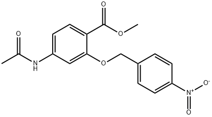 methyl 4-(acetylamino)-2-[(4-nitrobenzyl)oxy]benzenecarboxylate Struktur