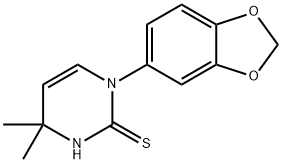 1-(1,3-benzodioxol-5-yl)-4,4-dimethyl-1,4-dihydropyrimidine-2-thiol Struktur