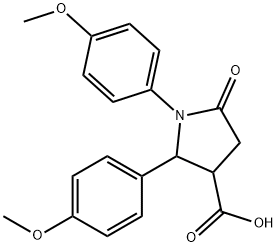 1,2-bis(4-methoxyphenyl)-5-oxopyrrolidine-3-carboxylic acid Struktur