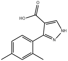 3-(2,4-dimethylphenyl)-1H-pyrazole-4-carboxylic acid Struktur