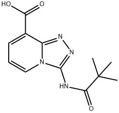 3-[(2,2-dimethylpropanoyl)amino][1,2,4]triazolo[4,3-a]pyridine-8-carboxylic acid Struktur