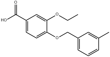 3-ethoxy-4-[(3-methylbenzyl)oxy]benzoic acid Struktur