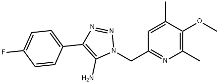 4-(4-fluorophenyl)-1-[(5-methoxy-4,6-dimethylpyridin-2-yl)methyl]-1H-1,2,3-triazol-5-amine Struktur