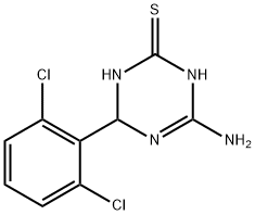 4-amino-6-(2,6-dichlorophenyl)-1,6-dihydro-1,3,5-triazine-2-thiol Struktur