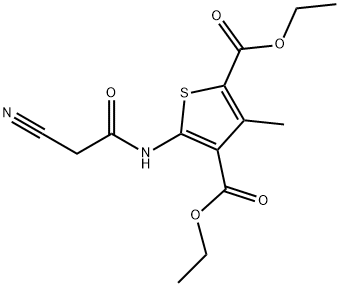 diethyl 5-[(cyanoacetyl)amino]-3-methylthiophene-2,4-dicarboxylate Struktur