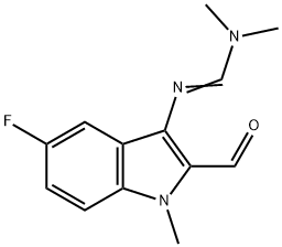 N'-(5-fluoro-2-formyl-1-methyl-1H-indol-3-yl)-N,N-dimethylimidoformamide Struktur