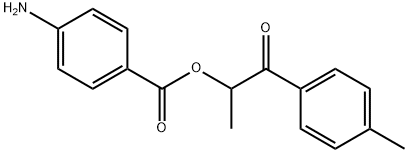 1-methyl-2-(4-methylphenyl)-2-oxoethyl 4-aminobenzoate Struktur