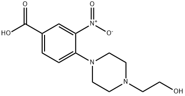 4-[4-(2-Hydroxyethyl)-1-piperazinyl]-3-nitrobenzoic acid Struktur