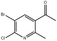 1-(5-Bromo-6-chloro-2-methyl-3-pyridinyl)-1-ethanone Struktur