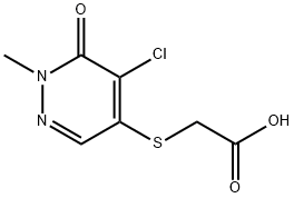 (5-Chloro-1-methyl-6-oxo-1,6-dihydro-pyridazin-4-ylsulfanyl)-acetic acid Struktur