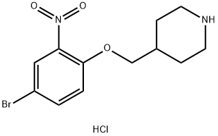 4-[(4-Bromo-2-nitrophenoxy)methyl]piperidinehydrochloride Struktur