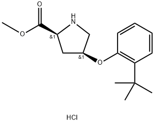 Methyl (2S,4S)-4-[2-(tert-butyl)phenoxy]-2-pyrrolidinecarboxylate hydrochloride Struktur