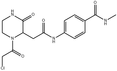 4-({[1-(Chloroacetyl)-3-oxopiperazin-2-yl]-acetyl}amino)-N-methylbenzamide Struktur