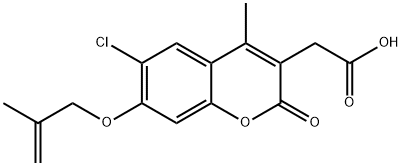 {6-Chloro-4-methyl-7-[(2-methylprop-2-en-1-yl)-oxy]-2-oxo-2H-chromen-3-yl}acetic acid Struktur