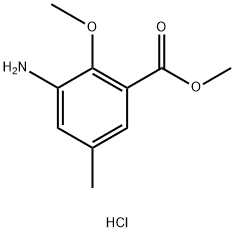 Methyl 3-amino-2-methoxy-5-methylbenzoate hydrochloride Struktur