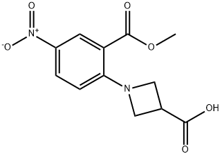 1-[2-(Methoxycarbonyl)-4-nitrophenyl]-3-azetanecarboxylic acid Struktur