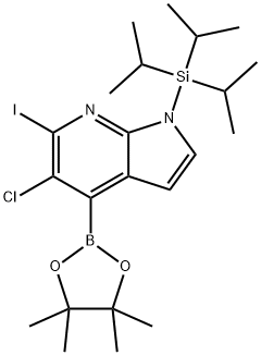 5-Chloro-6-iodo-4-(4,4,5,5-tetramethyl-1,3,2-dioxaborolan-2-yl)-1-(triisopropylsilyl)-1H-pyrrolo[ Struktur