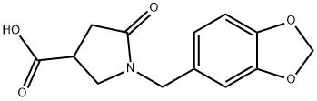 1-(1,3-Benzodioxol-5-ylmethyl)-5-oxopyrrolidine-3-carboxylic acid Struktur