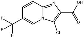 3-Chloro-6-(trifluoromethyl)imidazo-[1,2-a]pyridine-2-carboxylic acid Struktur