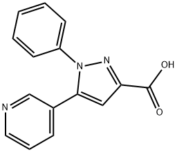 1-Phenyl-5-pyridin-3-yl-1H-pyrazole-3-carboxylic acid Struktur