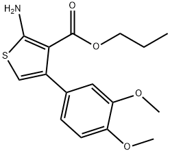 Propyl 2-amino-4-(3,4-dimethoxyphenyl)thiophene-3-carboxylate Struktur