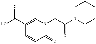 6-oxo-1-[2-oxo-2-(piperidin-1-yl)ethyl]-1,6-dihydropyridine-3-carboxylic acid Struktur