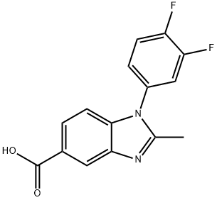 1-(3,4-difluorophenyl)-2-methyl-1H-benzimidazole-5-carboxylic acid Struktur