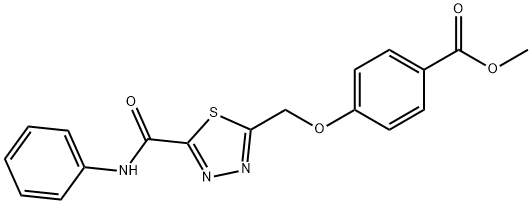 methyl 4-{[5-(anilinocarbonyl)-1,3,4-thiadiazol-2-yl]methoxy}benzoate Struktur