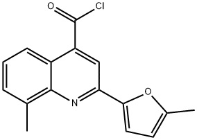 8-methyl-2-(5-methyl-2-furyl)quinoline-4-carbonyl chloride Struktur