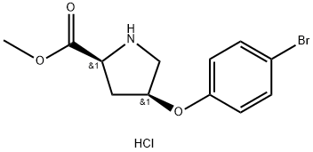 Methyl (2S,4S)-4-(4-bromophenoxy)-2-pyrrolidinecarboxylate hydrochloride Struktur