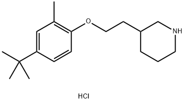 3-{2-[4-(tert-Butyl)-2-methylphenoxy]-ethyl}piperidine hydrochloride Struktur