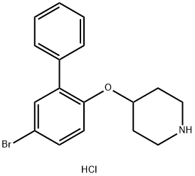 5-Bromo[1,1'-biphenyl]-2-yl 4-piperidinyl etherhydrochloride Struktur