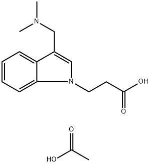 3-(3-Dimethylaminomethyl-indol-1-yl)-propionic acid acetate Struktur