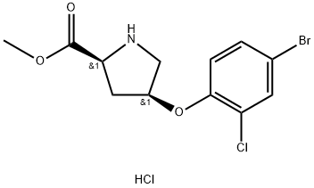 Methyl (2S,4S)-4-(4-bromo-2-chlorophenoxy)-2-pyrrolidinecarboxylate hydrochloride Struktur