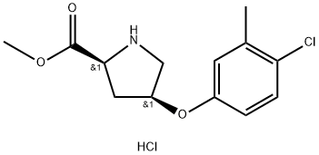 Methyl (2S,4S)-4-(4-chloro-3-methylphenoxy)-2-pyrrolidinecarboxylate hydrochloride Struktur