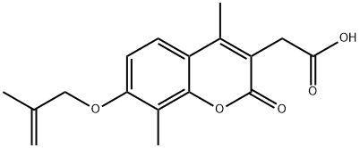 {4,8-Dimethyl-7-[(2-methylprop-2-en-1-yl)oxy]-2-oxo-2H-chromen-3-yl}acetic acid Struktur