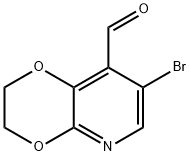 7-Bromo-2,3-dihydro-[1,4]dioxino[2,3-b]pyridine-8-carbaldehyde Struktur