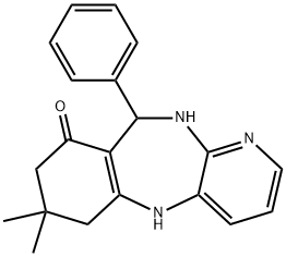 7,7-Dimethyl-10-phenyl-5,6,7,8,10,11-hexahydro-9H-pyrido[3,2-b][1,4]benzodiazepin-9-one Struktur