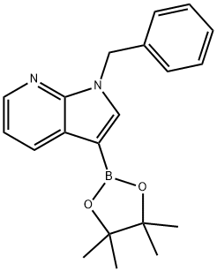 1-Benzyl-3-(4,4,5,5-tetramethyl-[1,3,2]dioxaborolan-2-yl)-1H-pyrrolo[2,3-b]pyridine Struktur