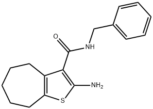 2-AMINO-N-BENZYL-5,6,7,8-TETRAHYDRO-4H-CYCLOHEPTA[B]THIOPHENE-3-CARBOXAMIDE Struktur