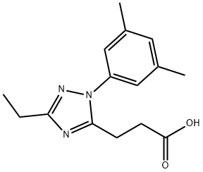 3-[1-(3,5-dimethylphenyl)-3-ethyl-1H-1,2,4-triazol-5-yl]propanoic acid Struktur