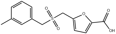 5-{[(3-methylbenzyl)sulfonyl]methyl}-2-furoic acid Struktur