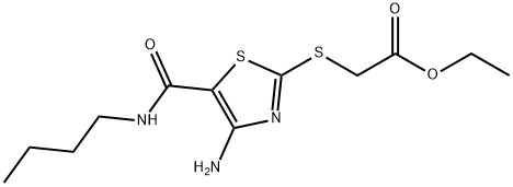 ethyl ({4-amino-5-[(butylamino)carbonyl]-1,3-thiazol-2-yl}thio)acetate Struktur