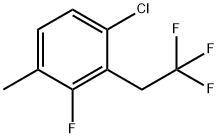 1-Chloro-3-fluoro-4-methyl-2-(2,2,2-trifluoroethyl)benzene Struktur