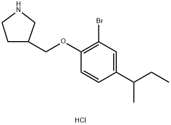 3-{[2-Bromo-4-(sec-butyl)phenoxy]-methyl}pyrrolidine hydrochloride Struktur