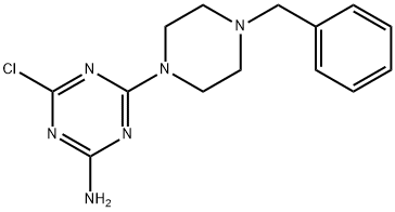 4-(4-Benzyl-1-piperazinyl)-6-chloro-1,3,5-triazin-2-ylamine Struktur