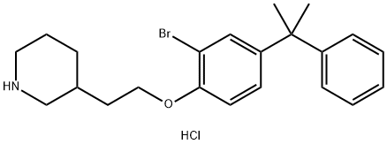 3-{2-[2-Bromo-4-(1-methyl-1-phenylethyl)phenoxy]-ethyl}piperidine hydrochloride Struktur